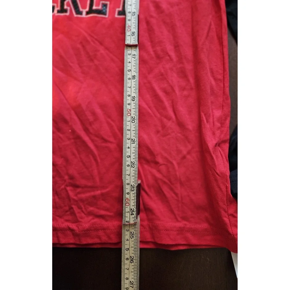 NHL Chicago Blackhawks Hockey Youth Long Sleeve Shirt Red/Black Sz 14/16‎ L NWT